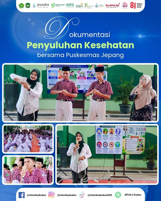 MTsN 2 Kudus Jalin Sinergi dengan Puskesmas Jepang Gelar Penyuluhan Kesehatan dan Edukasi PHBS