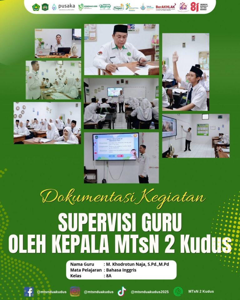 Kegiatan Supervisi Guru di MTsN 2 Kudus