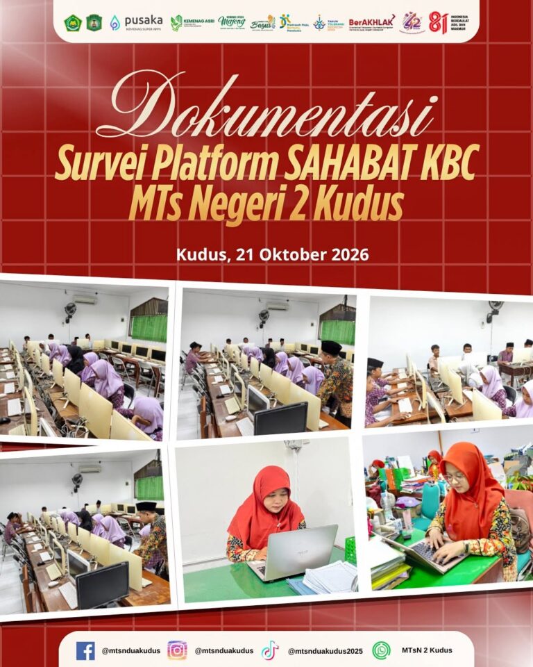 MTs Negeri 2 Kudus Gelar Kegiatan Survei Platform SAHABAT KBC